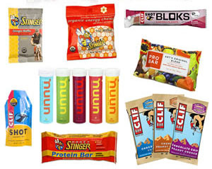 selection of energy snacks